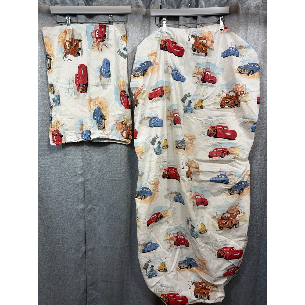 Pottery Barn Kids Disney Pixar Cars Organic Cotton Toddler Sheet Pillowcase Set